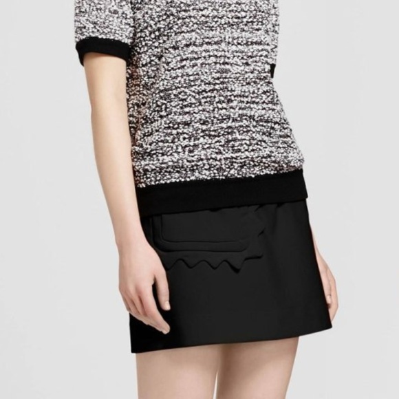 VICTORIA BECKHAM x TARGET Black Twill Scallop Pocket A-Line Mini Skirt NWT - Picture 8 of 8